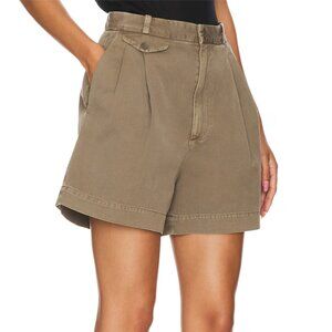 NEW AGOLDE Becker Short in Bark, Pleated Chino Shorts, Size 28